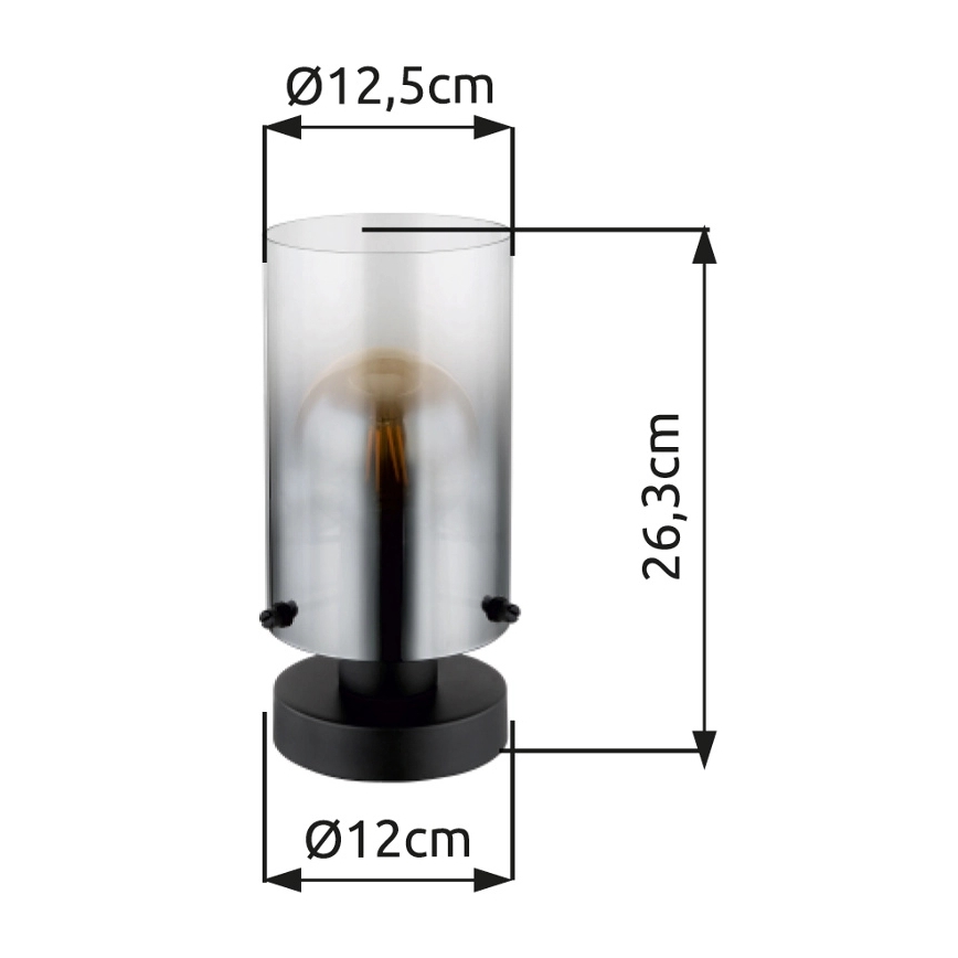 Globo - Настолна лампа 1xE27/40W/230V Ø 12,5 см черен