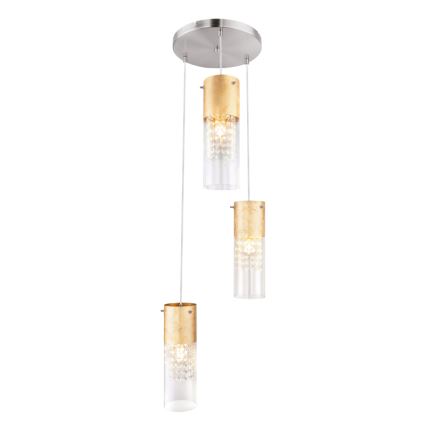Globo - Пендел 3xE27/60W/230V Ø 30 см златист