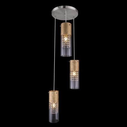 Globo - Пендел 3xE27/60W/230V Ø 30 см златист