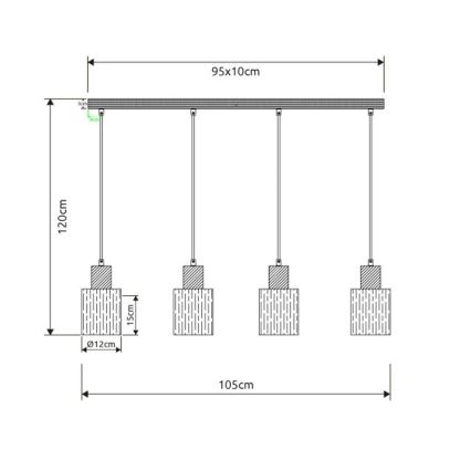 Globo - Полилей на кабел 4xE27/40W/230V