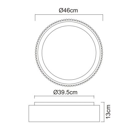 Globo - LED таванно осветително тяло LED/45W/230V 2700/4000/6000K диам. 46 см черно