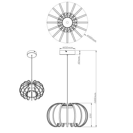 Globo - LED димируема висяща лампа на кабел LED/40W/230V 3000K черна