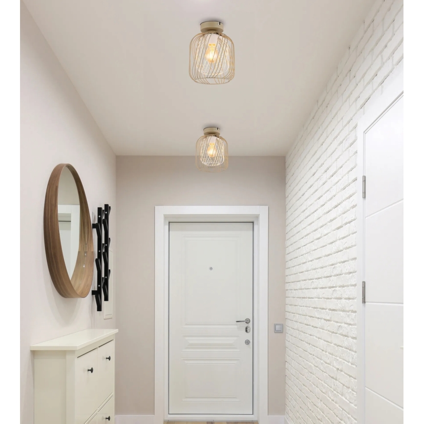 Globo - Таванно осветително тяло 1xE27/40W/230V Ø 18 см бежово/бяло