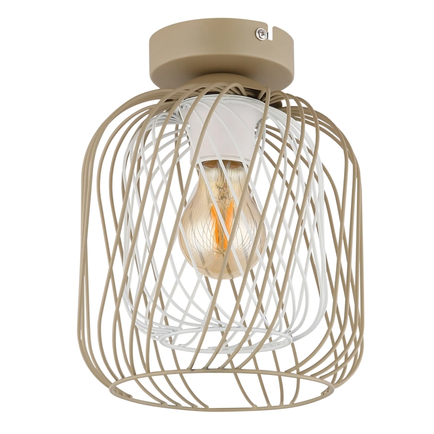 Globo - Таванно осветително тяло 1xE27/40W/230V Ø 18 см бежово/бяло