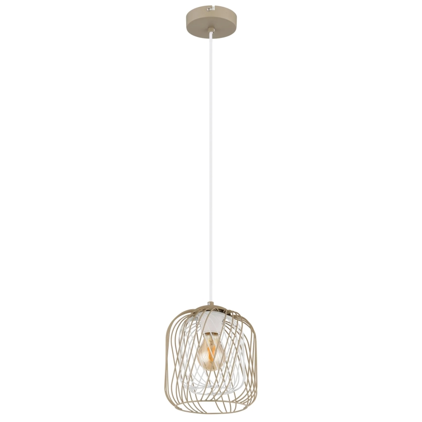 Globo - Пендел на кабел 1xE27/40W/230V Ø 18 см бежово/бяло