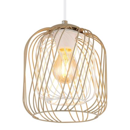Globo - Пендел на кабел 1xE27/40W/230V Ø 18 см бежово/бяло
