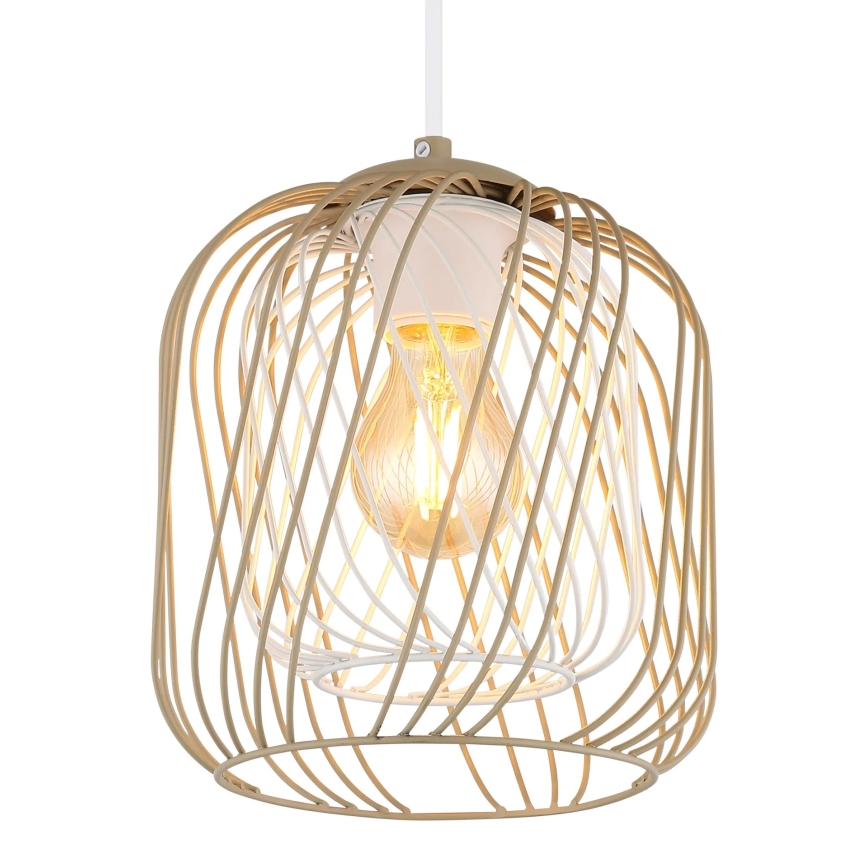 Globo - Пендел на кабел 1xE27/40W/230V Ø 18 см бежово/бяло