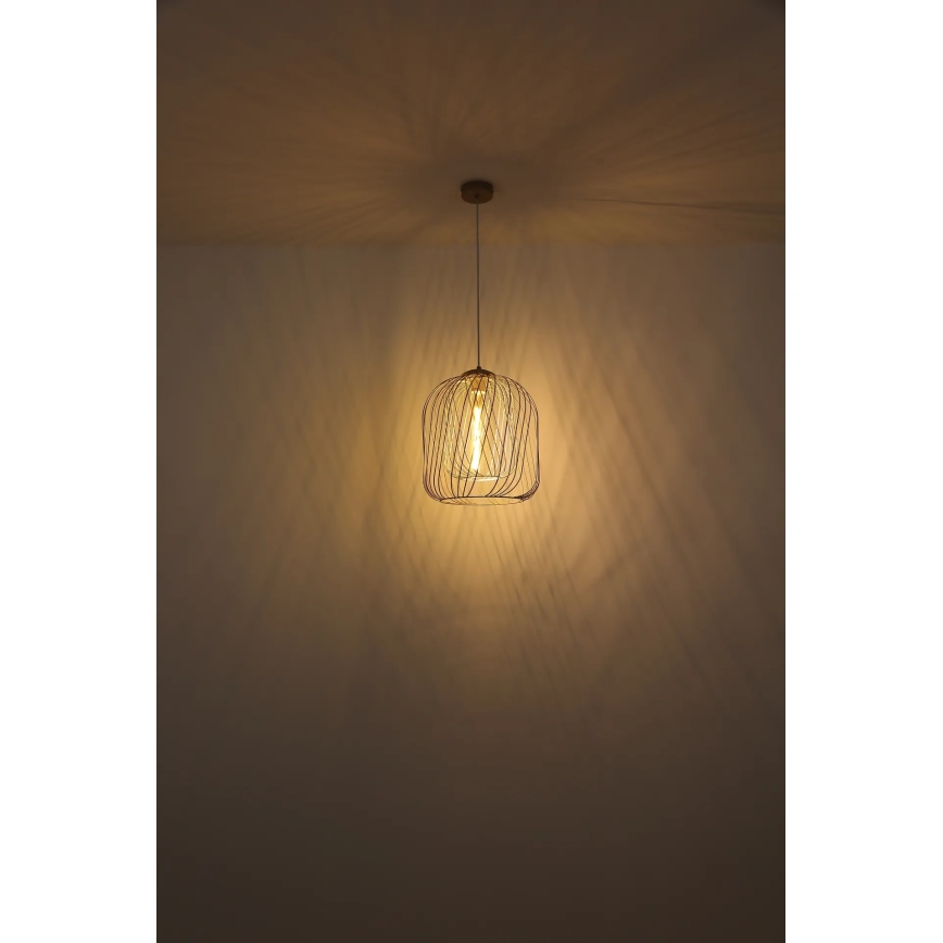 Globo - Пендант на кабел 1xE27/40W/230V Ø 35 см бежово/бяло