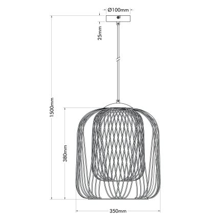 Globo - Пендант на кабел 1xE27/40W/230V Ø 35 см бежово/бяло
