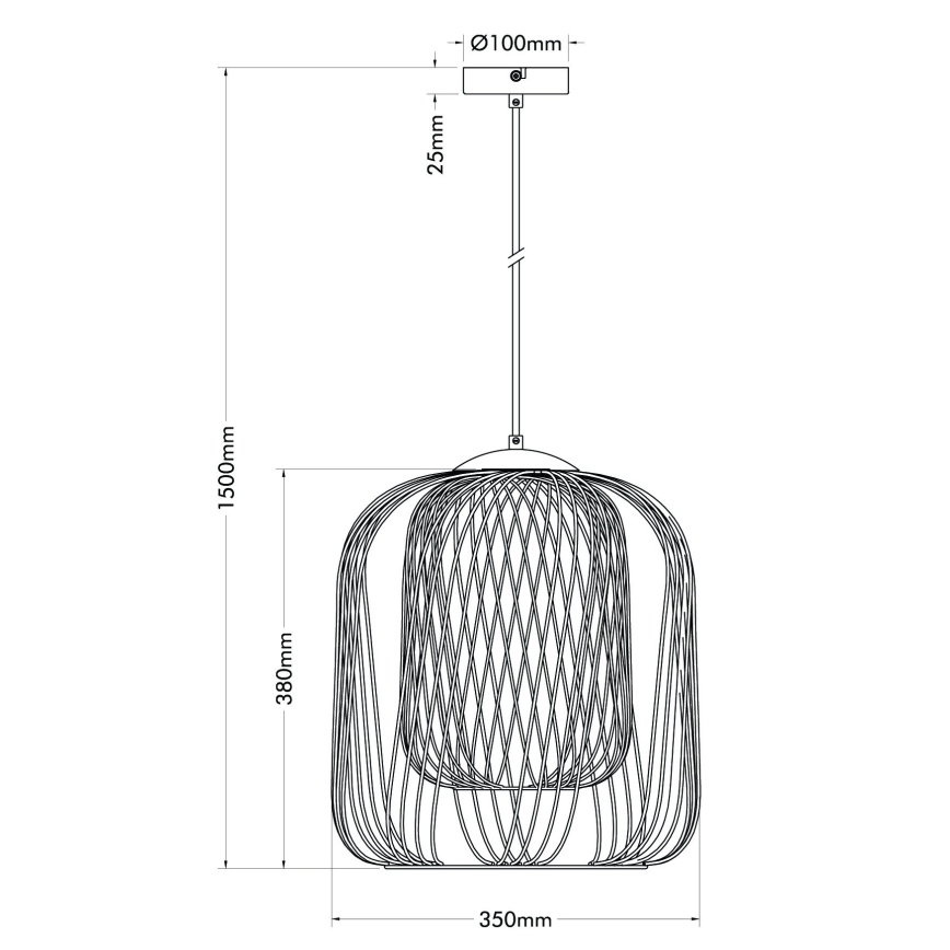 Globo - Пендант на кабел 1xE27/40W/230V Ø 35 см бежово/бяло