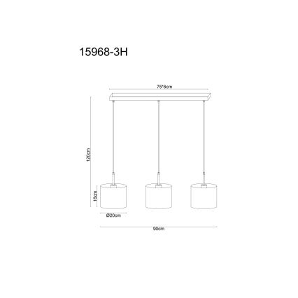 Globo - Полилей на кабел 3xE27/40W/230V