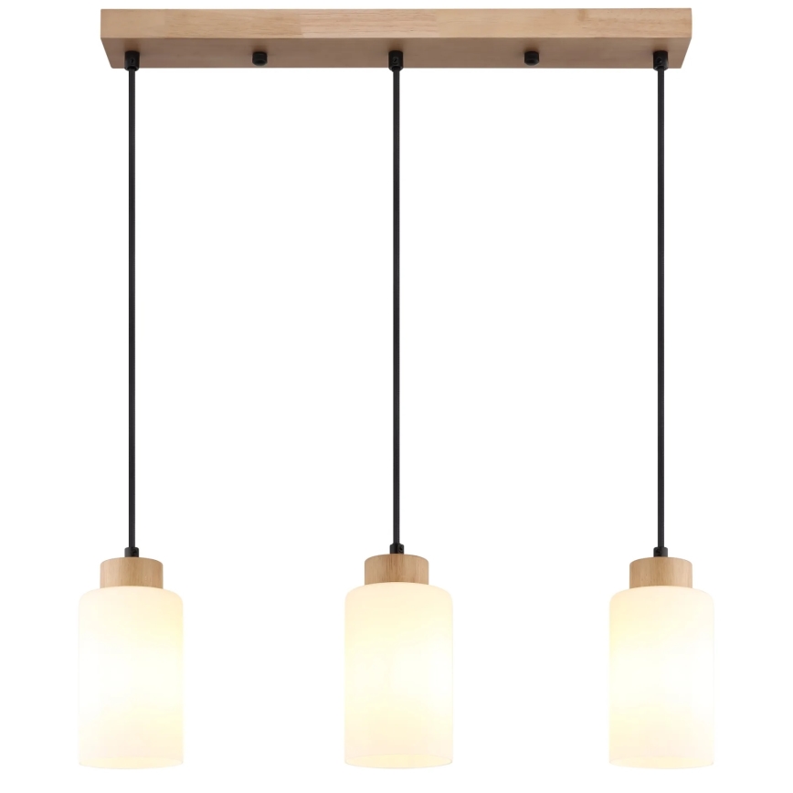 Globo - Пендел на кабел 3xE27/60W/230V дъб/бял