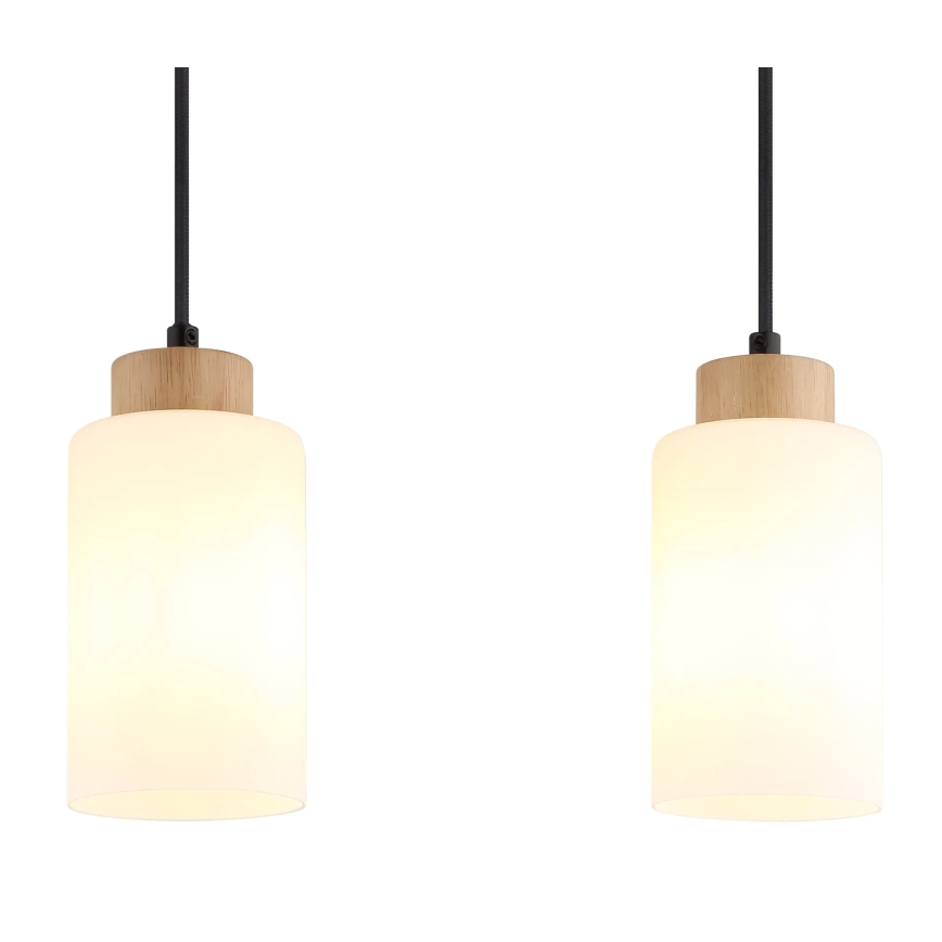Globo - Пендел на кабел 3xE27/60W/230V дъб/бял