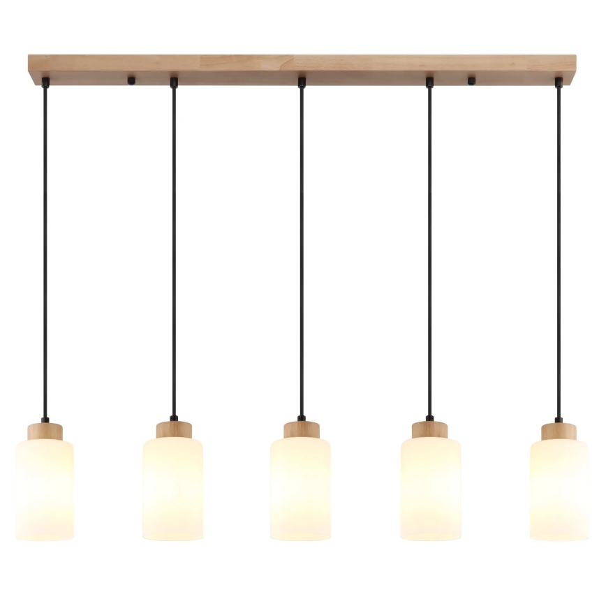 Globo - Полилей на кабел 5xE27/60W/230V дъб/бял