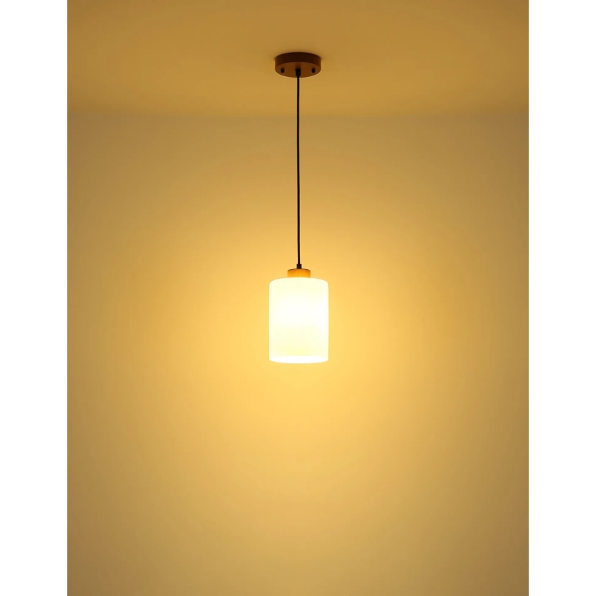Globo - Полилей на кабел 1xE27/60W/230V дъб/бял