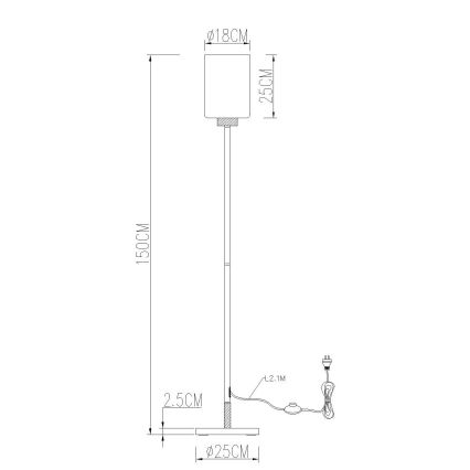Globo - Подова лампа 1xE27/60W/230V черна/бяла