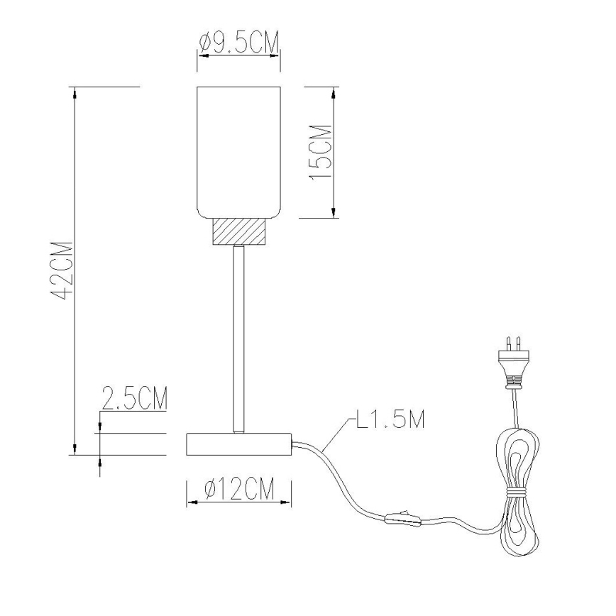 Globo - Настолна лампа 1xE27/60W/230V черна/бяла