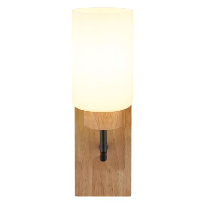 Globo - стенна лампа 1xE27/60W/230V дъб/бял