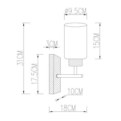 Globo - стенна лампа 1xE27/60W/230V дъб/бял