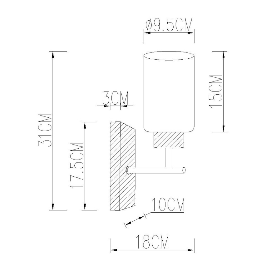 Globo - стенна лампа 1xE27/60W/230V дъб/бял