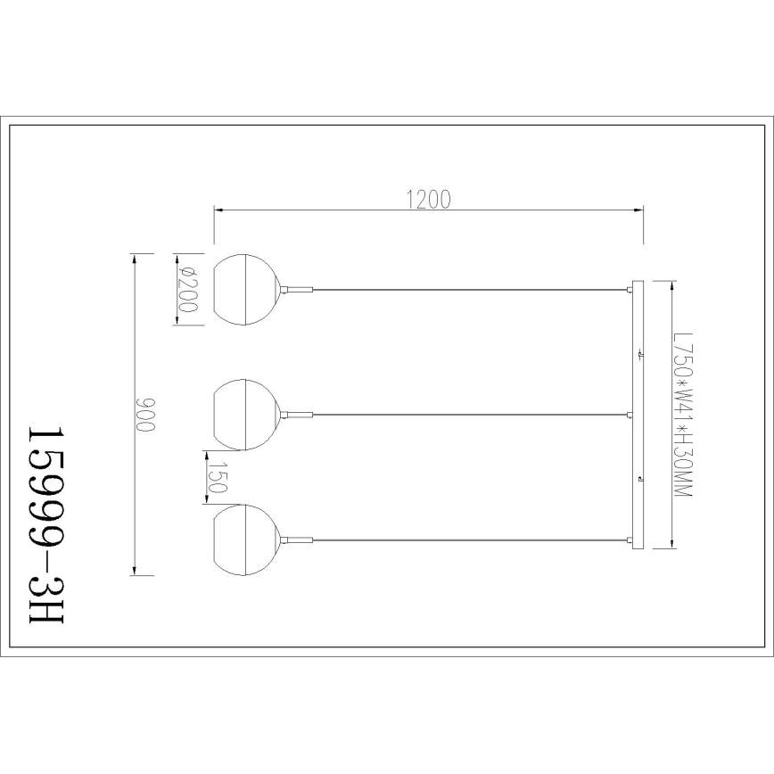 Globo - Люстра на кабел 3xE27/60W/230V