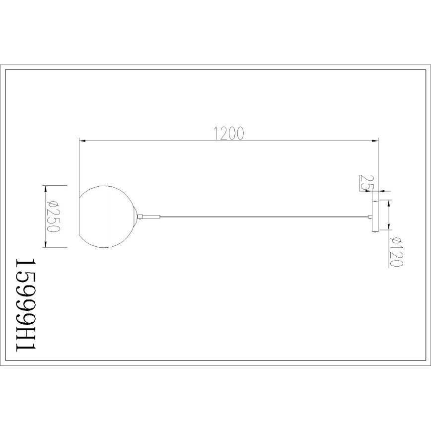 Globo - Пендел на кабел 1xE27/60W/230V Ø 25 см