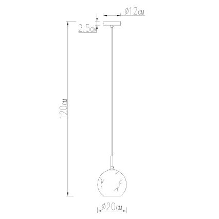 Globo - Висяща лампа на кабел 1xE27/60W/230V пр. 20 см