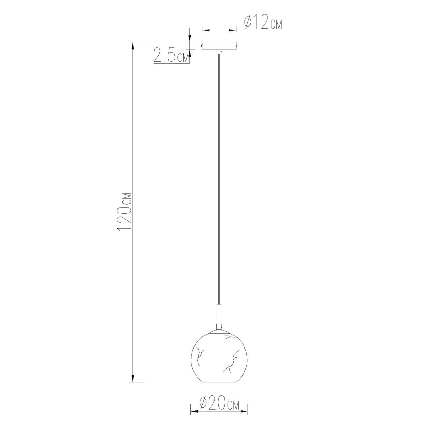 Globo - Висяща лампа на кабел 1xE27/60W/230V пр. 20 см