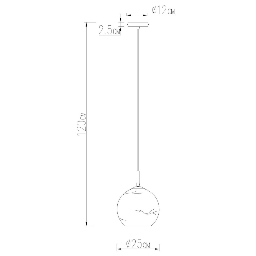 Globo - Висяща лампа на кабел 1xE27/60W/230V Ø 25 см