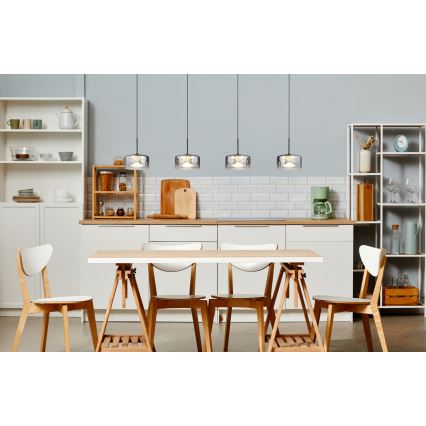 Globo - LED полилей на кабел LED/24W/230V черно/димно