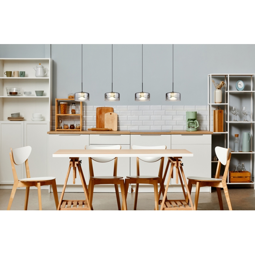 Globo - LED полилей на кабел LED/24W/230V черно/димно