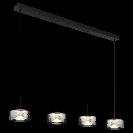 Globo - LED полилей на кабел LED/24W/230V черно/димно