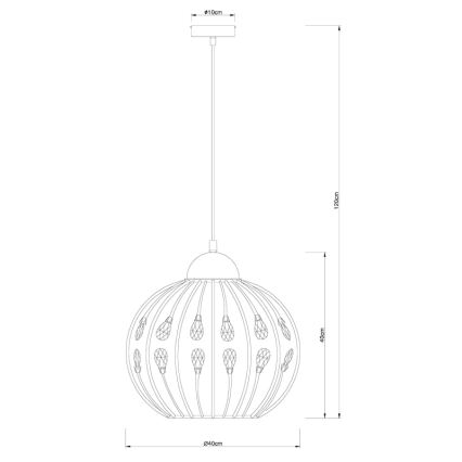 Globo - Пендант на кабел 1xE27/60W/230V, диаметър 40 см