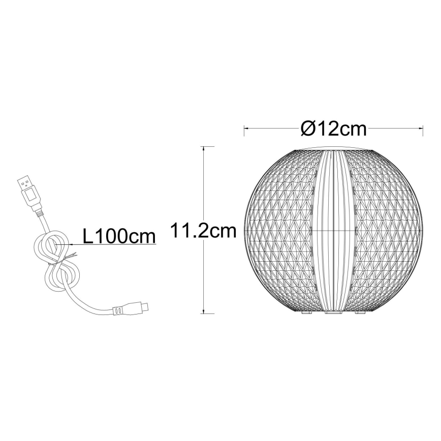 Globo - LED Димируема сензорна настолна лампа LED/2W/5V 1200 mAh USB прозрачен