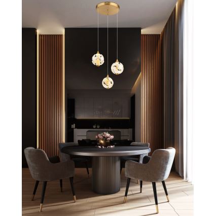 Globo - LED полилей на стоманено въже LED/24W/230V 3000K златен