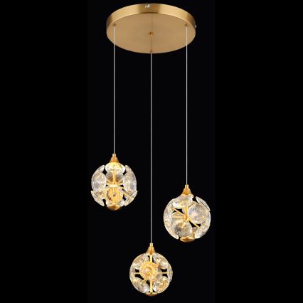 Globo - LED полилей на стоманено въже LED/24W/230V 3000K златен