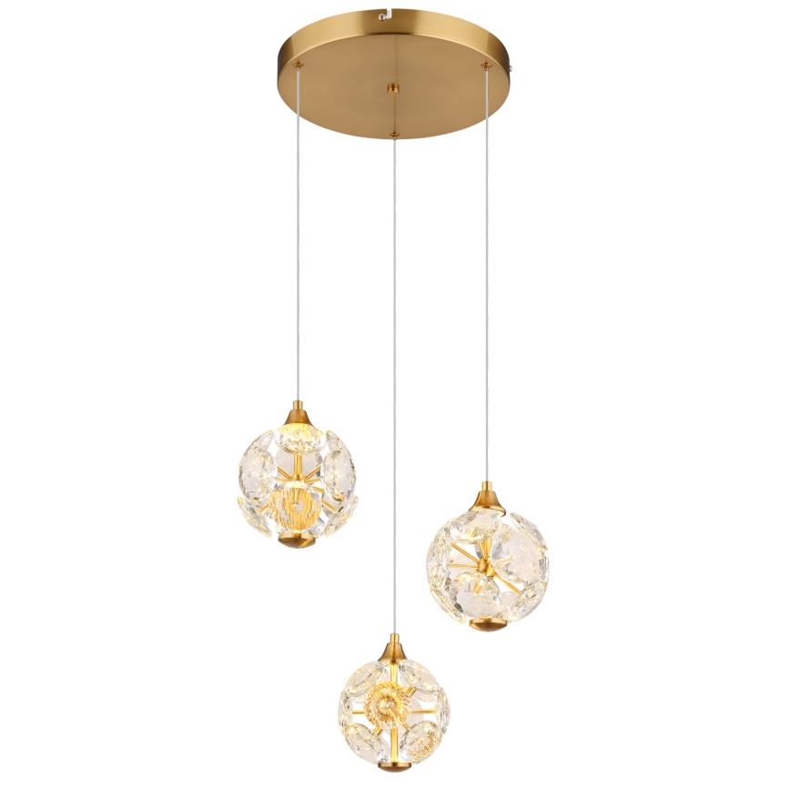 Globo - LED полилей на стоманено въже LED/24W/230V 3000K златен