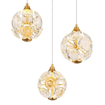 Globo - LED полилей на стоманено въже LED/24W/230V 3000K златен