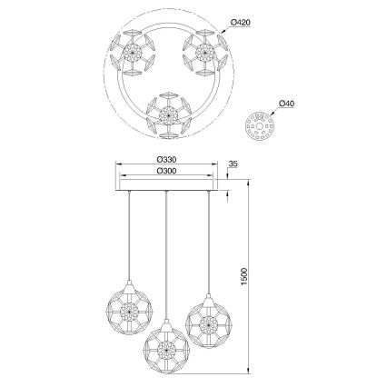 Globo - LED полилей на кабел LED/24W/230V