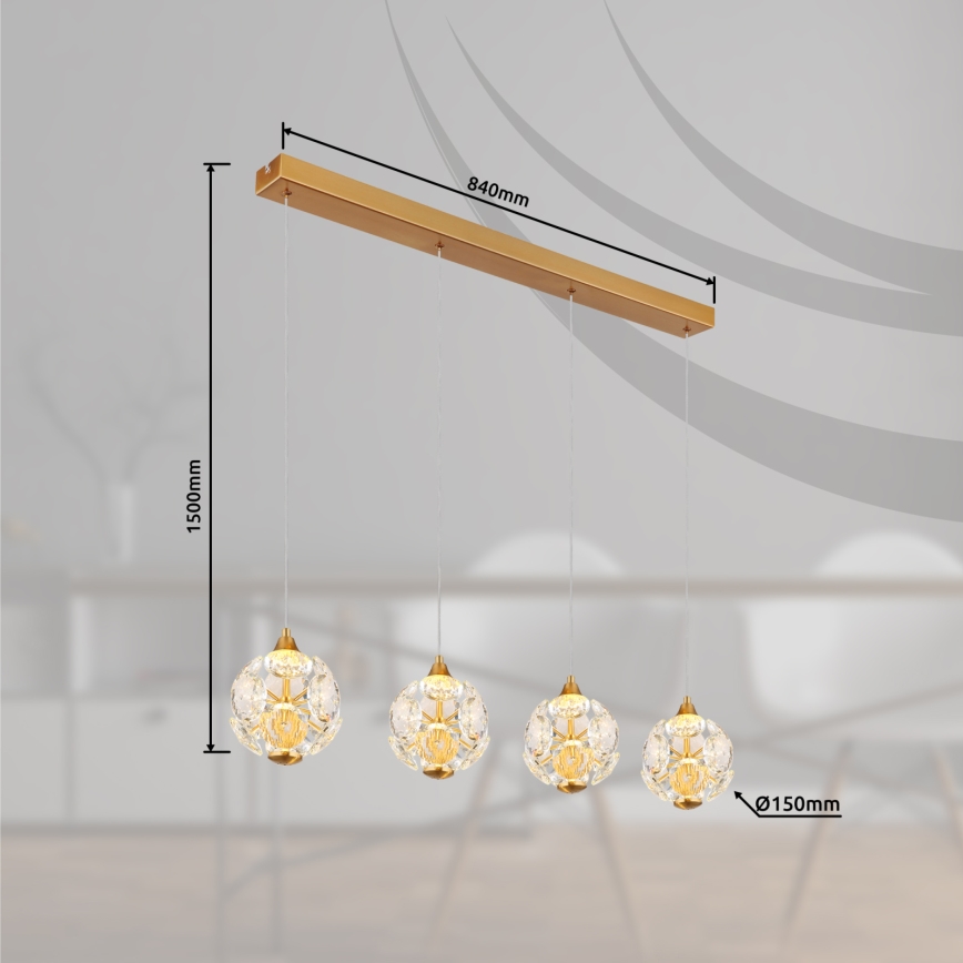 Globo - LED полилей на кабел LED/32W/230V 3000K златен