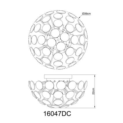Globo - Плафон 10xG9/7W/230V лъскав хром Ø 39 см