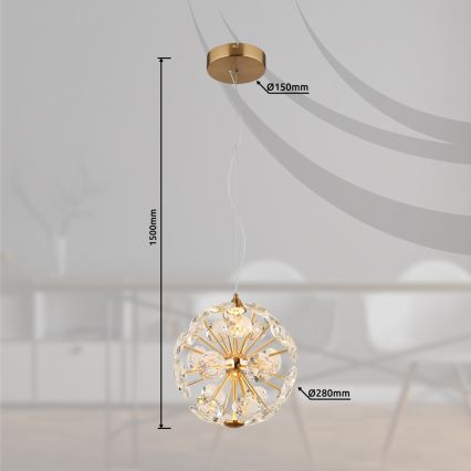 Globo - LED полилей на кабел LED/12W/230V 3000K златист
