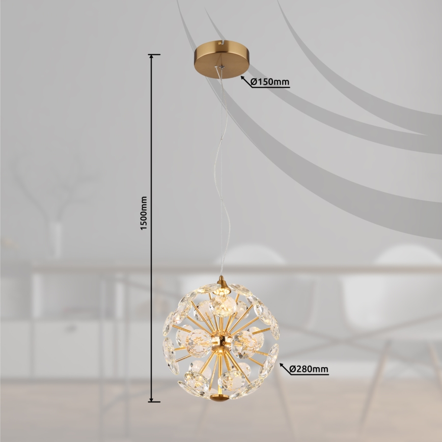 Globo - LED полилей на кабел LED/12W/230V 3000K златист