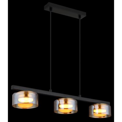 Globo - LED Пендел 3xGX53/6W/230V опушен/кафяв