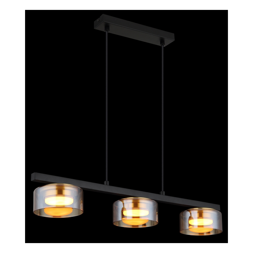 Globo - LED Пендел 3xGX53/6W/230V опушен/кафяв