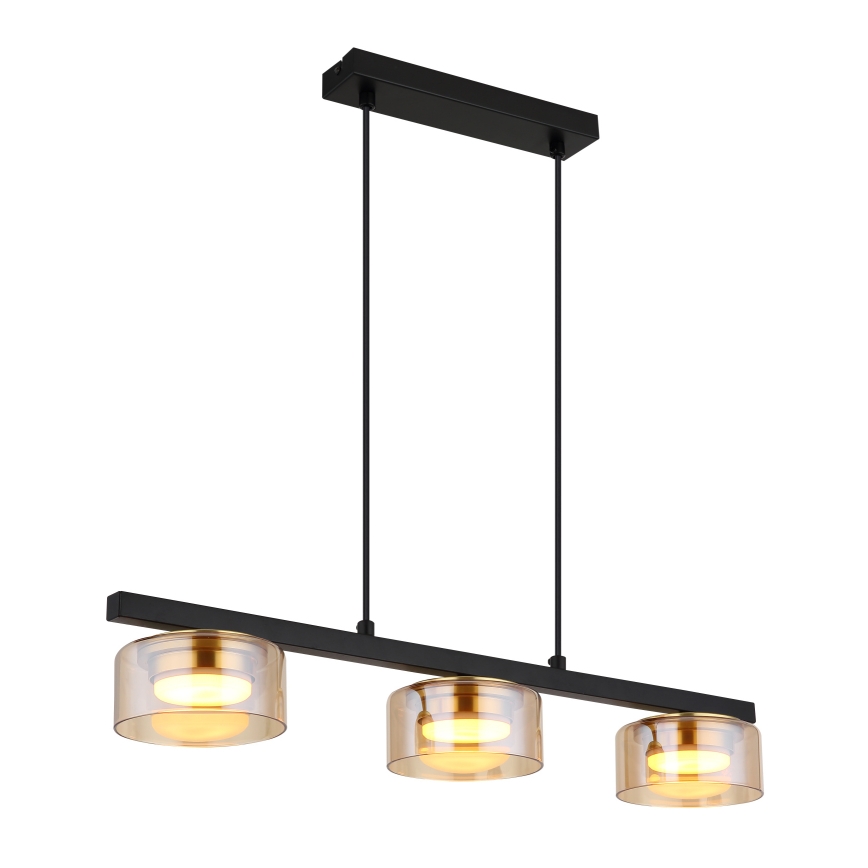 Globo - LED Пендел 3xGX53/6W/230V опушен/кафяв