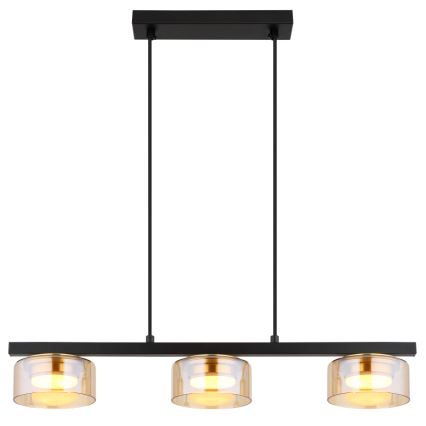 Globo - LED Пендел 3xGX53/6W/230V опушен/кафяв