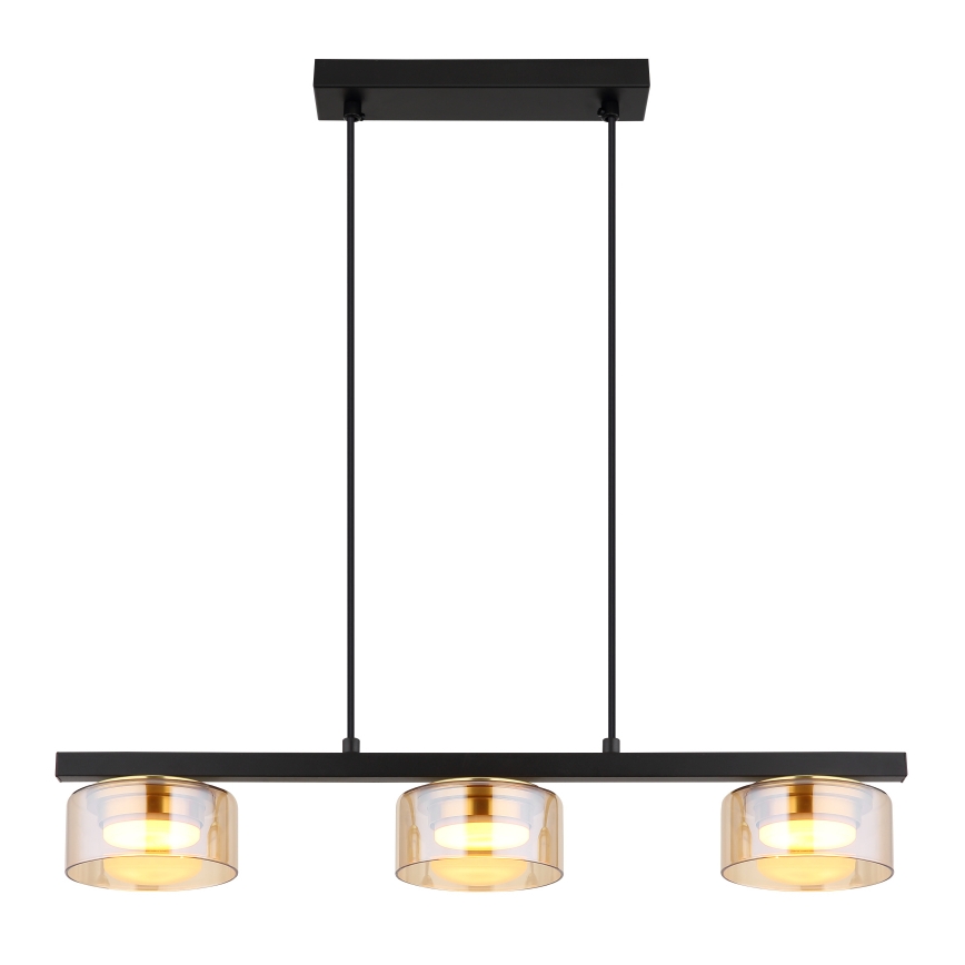 Globo - LED Пендел 3xGX53/6W/230V опушен/кафяв
