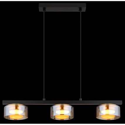 Globo - LED Пендел 3xGX53/6W/230V опушен/кафяв