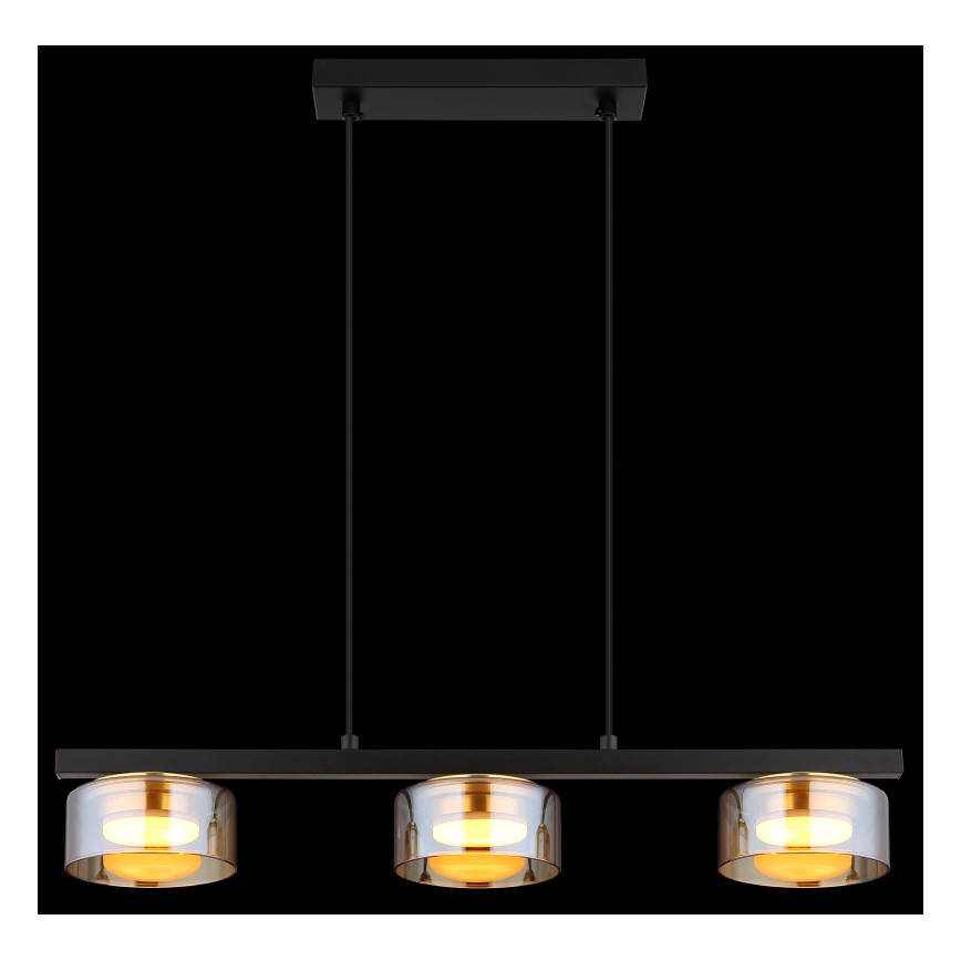 Globo - LED Пендел 3xGX53/6W/230V опушен/кафяв
